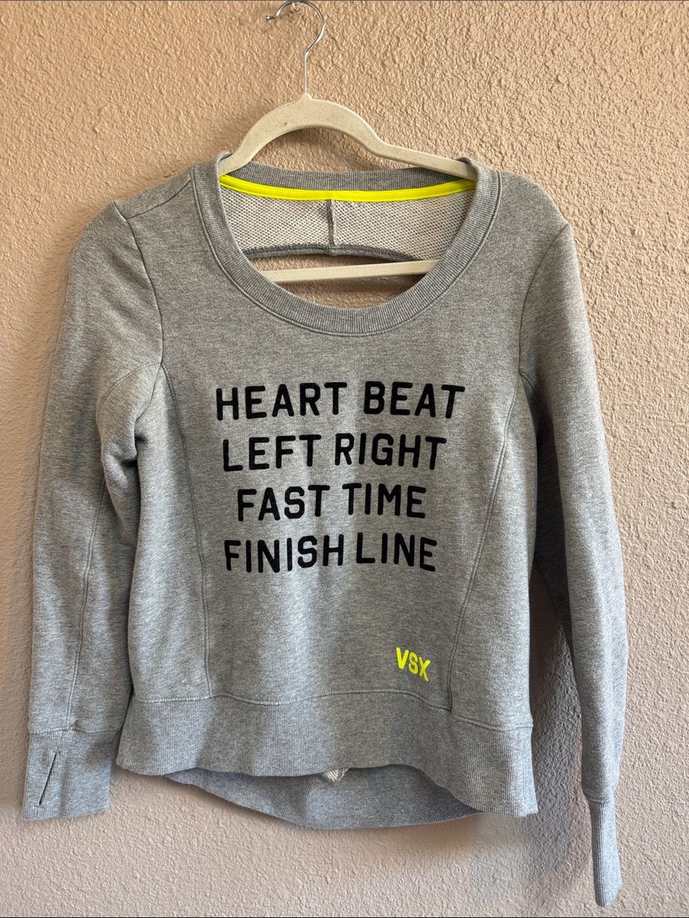 VSX Gray Pullover Sweatshirt with Neon Yellow Trim